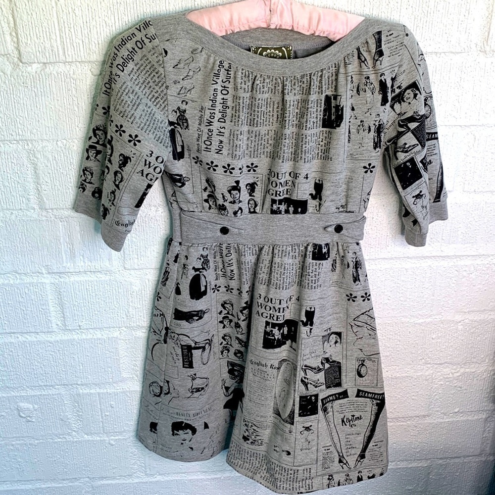 Sweet Child Kids Girls Vintage Print Ruffle Fit & Flare Dress sz L